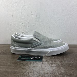 Vans Slip On Checkered Low Top Gray Skate Sneakers Women's 7.5 508731